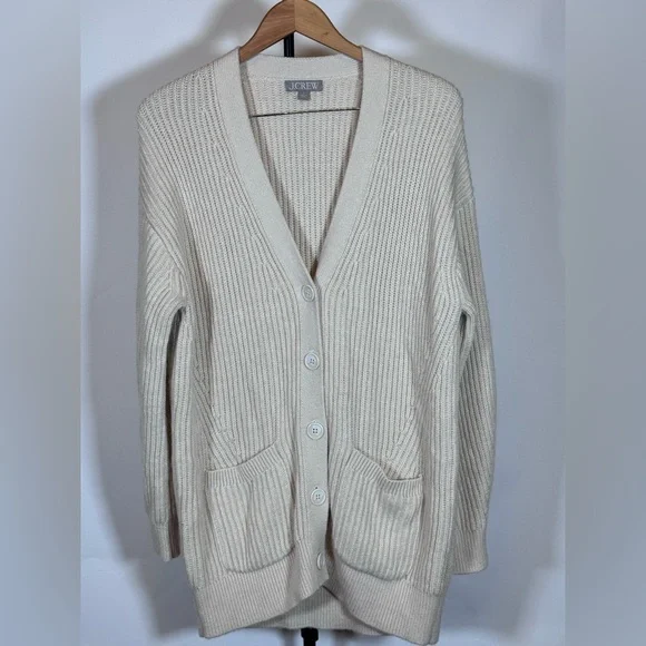 NWOT JCrew Ribbed V-neck cardigan sweater - Picture 3 of 8